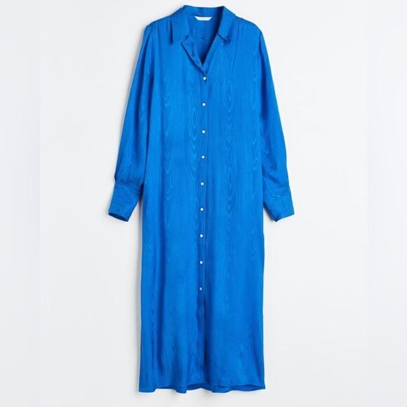 H&M Ramadan Modest Shirt Dress New Jacquard Weave - Picture 5 of 7